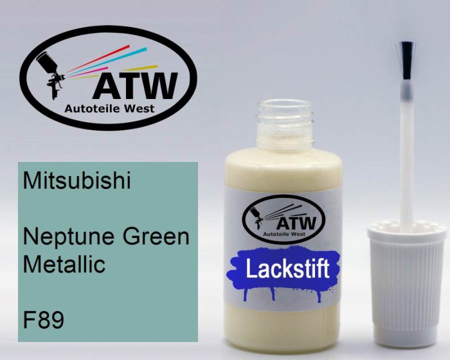 Mitsubishi, Neptune Green Metallic, F89: 20ml Lackstift, von ATW Autoteile West.